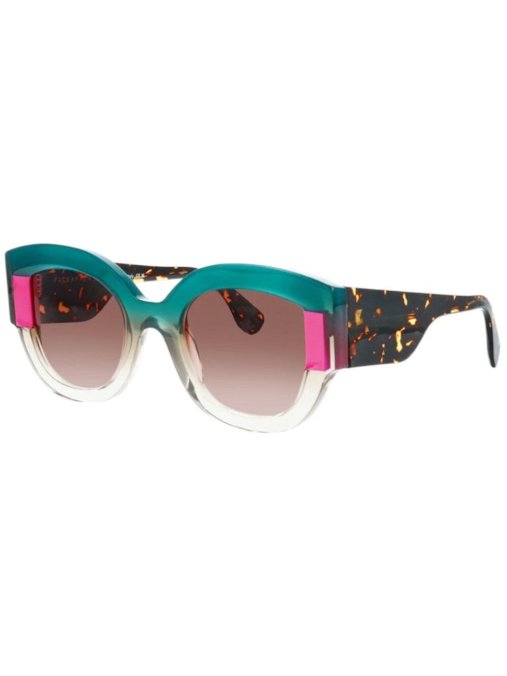 Face a Face Paris Women's KAKEMO 2 Sunglasses-Gradient Green Smoked Glass-(NEW)